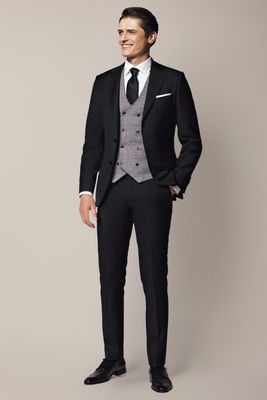 Spodnie męskie eleganckie Lancerto ze sklepu: Lancerto S.A. w kategorii: Spodnie męskie - zdjęcie 938E51-772-11513_Spodnie Business Mix Czarne